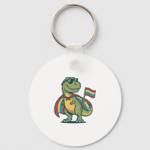 Chaveiro Roupas Vetoriais de Dinossauro Orgulho Fofo Design