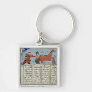 Chaveiro Roustem que captura seu cavalo, 'do Shahnama