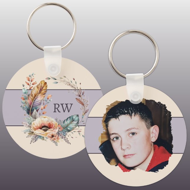 Chaveiro Roxo adicionar foto floral inicial (Criador carregado)