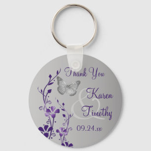 Chaveiro Roxo, borboletas florais cinzentas que Wedding o