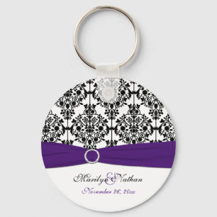 Chaveiro roxo, branco e preto do damasco