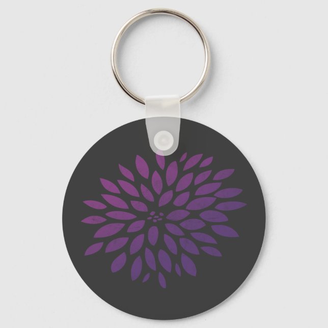 Chaveiro Roxo Chrysanthemum (Frente)