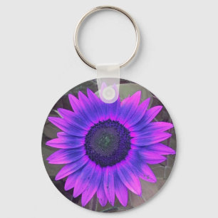 Chaveiro roxo cor-de-rosa do girassol de N