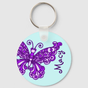Chaveiro roxo do nome do céu azul das meninas da