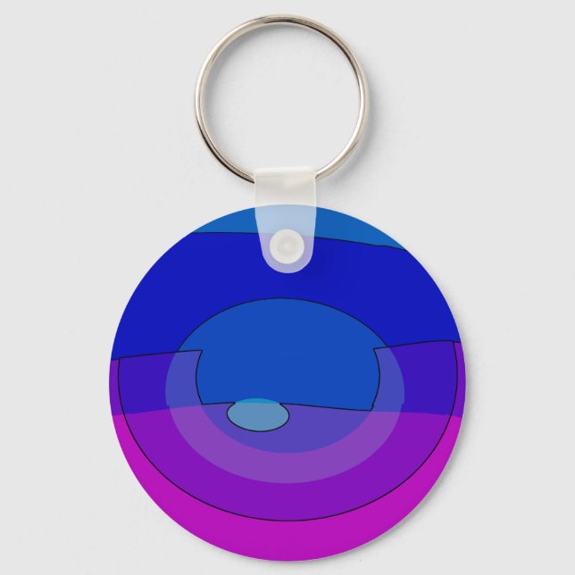 Chaveiro Roxo E Azul Abstrato 1007 (Frente)