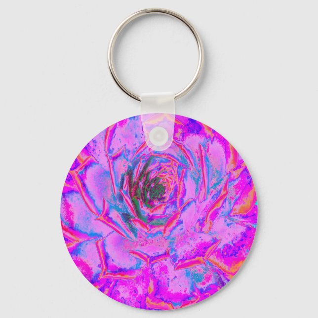 Chaveiro Roxo e Magenta - Sena Rosette Suculente (Frente)