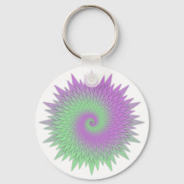 Chaveiro Roxo e Verde Geométrico