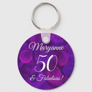 Chaveiro Roxo Elegante 50 e Fabuloso Favor de Festa de aniv