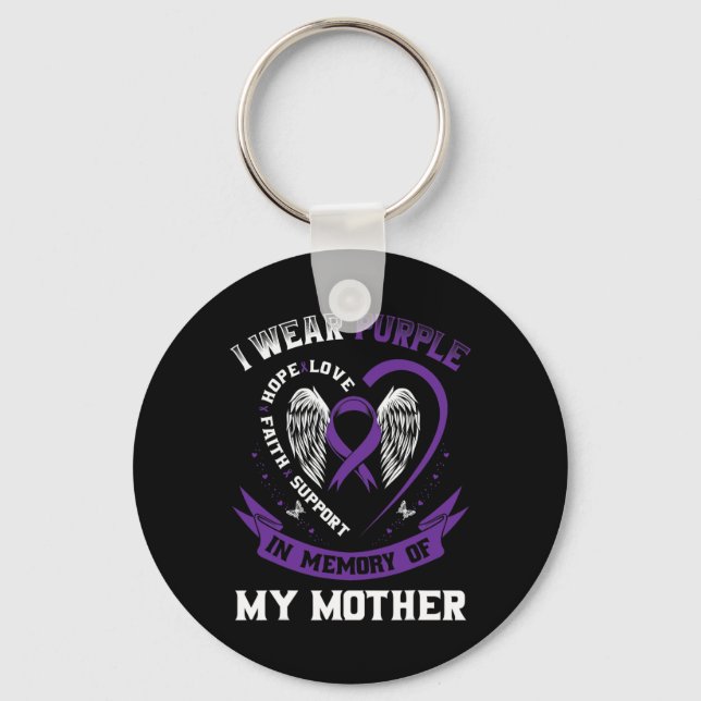 Chaveiro Roxo Em Memória De Minha Mãe Conscientização Sobre (Frente)