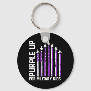 Chaveiro Roxo para Crianças Militares de Criança Pequena Mu