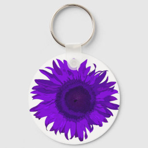 Chaveiro Roxo Pop Art Sunflower