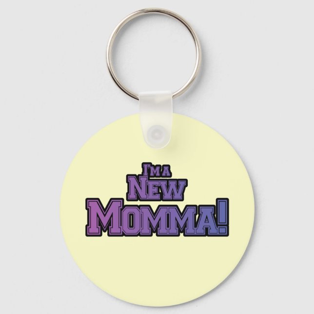 Chaveiro Roxo, sou uma nova mãe Camiseta e presentes (Frente)