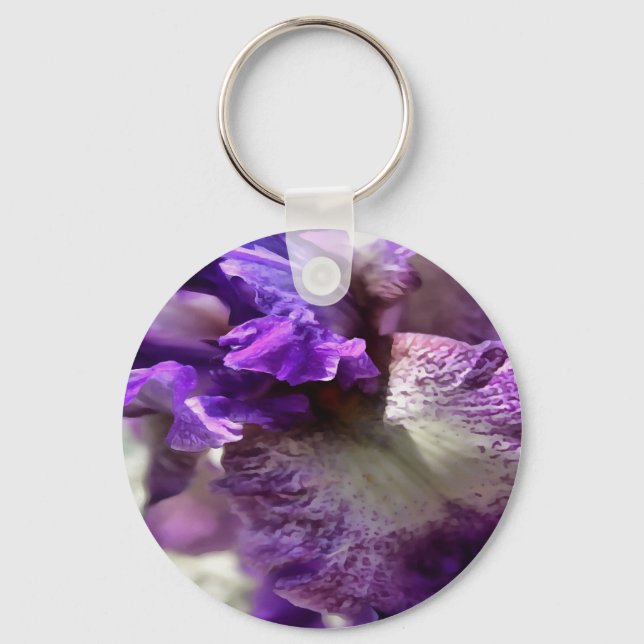 Chaveiro Roxo, Violeta e Mauve Iris Abstrato (Frente)