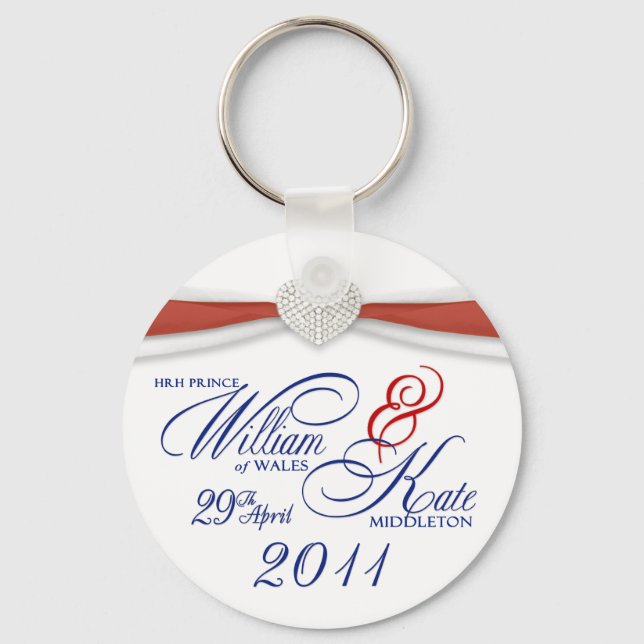Chaveiro Royal Wedding Souvenir - William & Kate Key Rings (Frente)