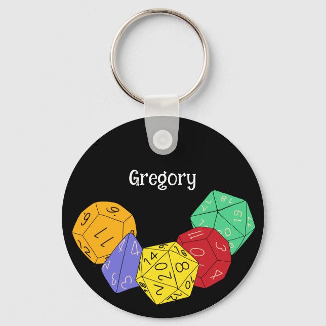 Chaveiro RPG Gaming Dice, Conselho, Jogos Fantásticos Perso (Frente)