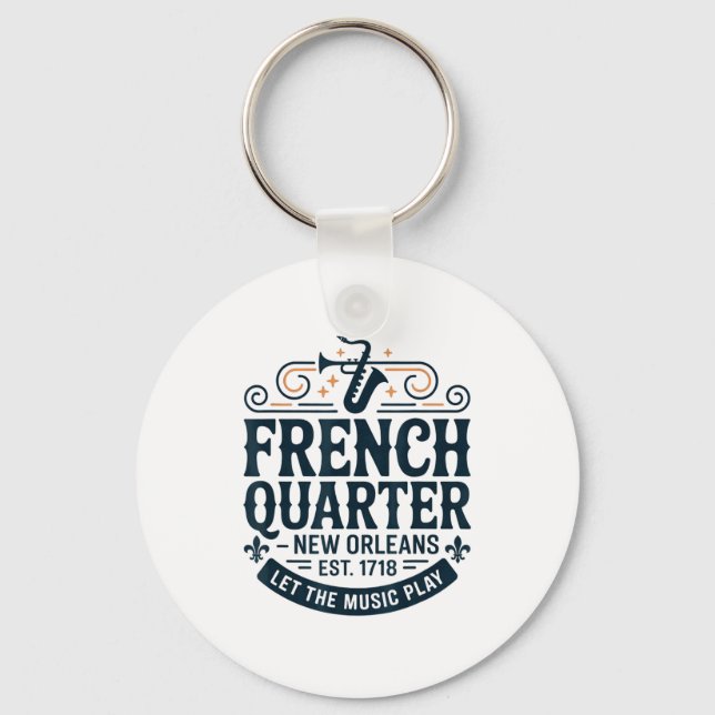 Chaveiro Rua Bourbon French Quarter Nova Orleans Mardi Gr (Frente)