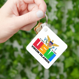 Chaveiro RUA de Sinalizador das Ilhas Virgens dos EUA. Croi