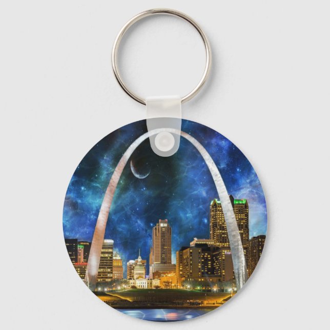 Chaveiro Rua espacial Louis Skyline. (Frente)