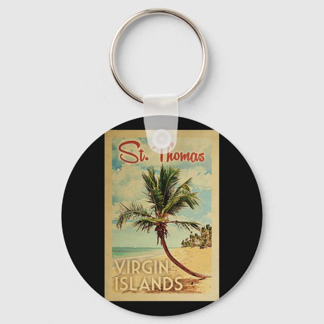 Chaveiro Rua Thomas Palm Tree Viagens vintage (Frente)