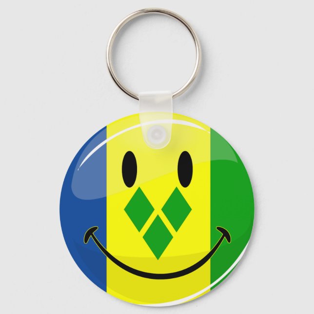 Chaveiro Ruas sorridentes, bandeira de Vincent e Granadinas (Frente)