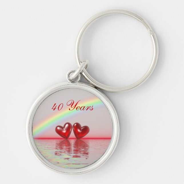 Chaveiro Ruby Hearts, 40 anos (Frente)