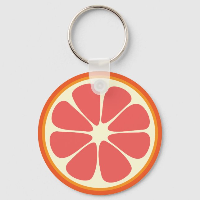 Chaveiro Ruby Red Grapefruit Juicy Sweet Citrus Fruta Slice (Frente)