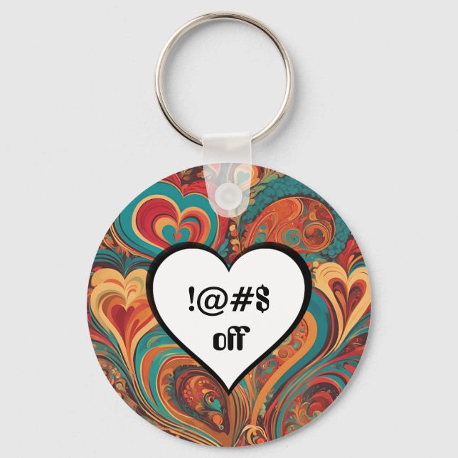 Chaveiro Rude Funny Heart Design !@#$ (Frente)