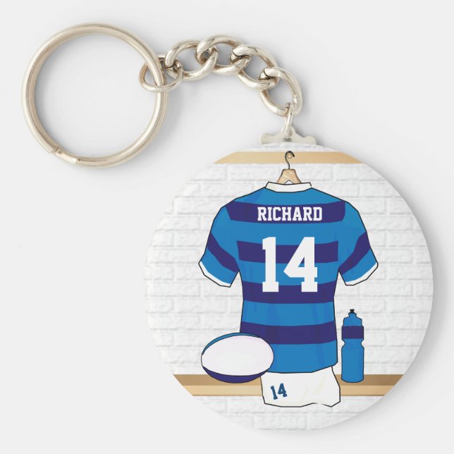 Chaveiro Rugby Jersey personalizado no vestiário (Frente)