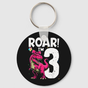 Chaveiro Rugir Dinossauro Eu Sou Menina de 3 Anos de Volta