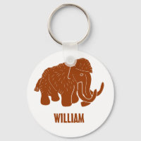 Rust Red Cartoon Wooly Mammoth Personalizado