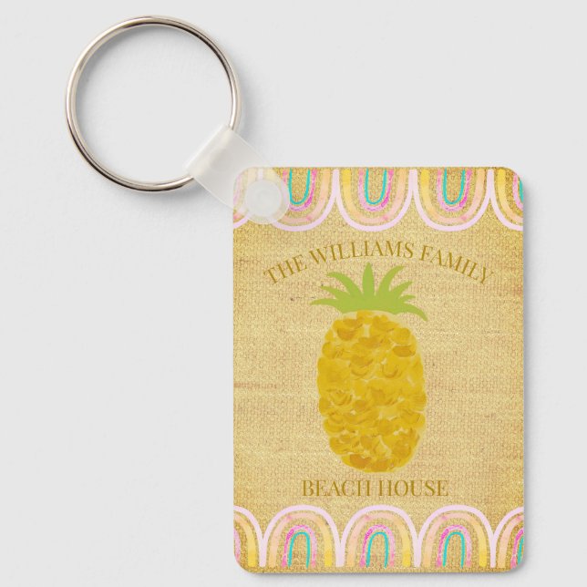 Chaveiro Rustic Boho Pineapple (Frente)