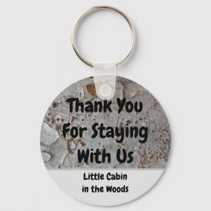 Chaveiro Rustic Cabin Rental Tree Bark Photo Guest Key