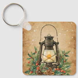 Chaveiro Rustic lantern holly pine festive winter christmas
