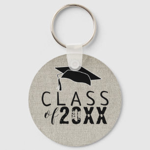 Chaveiro Rustic Modern Black Typography Class of Graduation