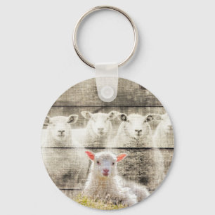 Chaveiro Rustic Sheep Baby Lamb Burlap