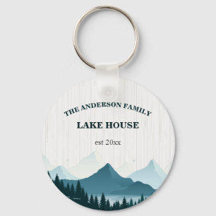 Chaveiro Rustic White Wood Nome Família Personalizada Lake
