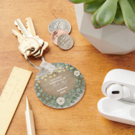 Chaveiro Rustic Wood & Eucalyptus Mr & Mrs Christmas