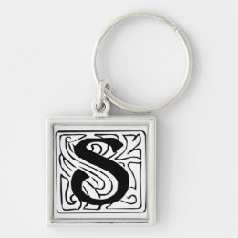 Chaveiro S Monogramm schwarz weiß Schlüsselanhänger