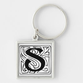 Chaveiro S Monogramm schwarz weiß Schlüsselanhänger