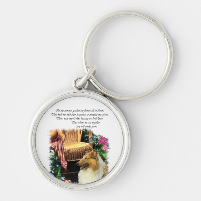 Chaveiro Sable Rough Collie Onde O Amor Cresce (Frente)