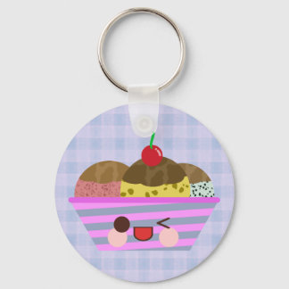 Chaveiro Sabores de Sundae de Sorvete Kawaii Deliciosos Xad