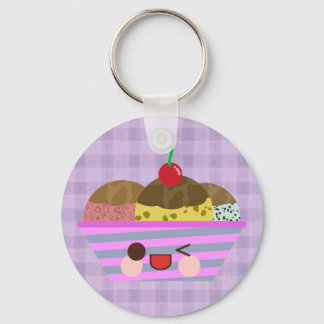 Chaveiro Sabores de Sundae de Sorvete Kawaii Deliciosos Xad