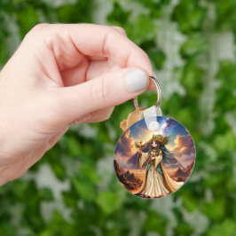 Chaveiro Sacerdotisa Celestial da Pirâmide Dourada.