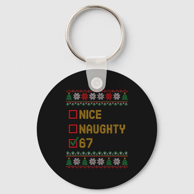 Chaveiro Safado Bonito 6 7 Meme Engraçado Brainrot Natal Fe (Frente)