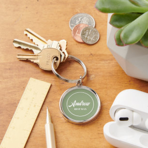 Chaveiro Sage Green Personalizado Melhor Homem De Casamento
