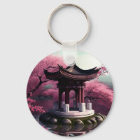 Sakura Cherry Blossom Garden Shrine Pond Japonês
