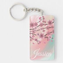 Sakura Floral Ombre Arte com Pétalas Caindo