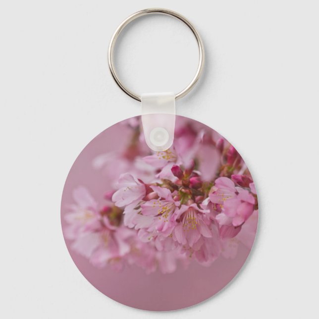 Chaveiro Sakura Flores de Cerejeira Rosa Pálido Reflexos (Frente)