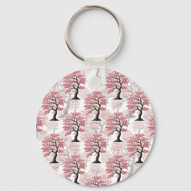 Chaveiro Sakura Pink Chersom Tree Design (Frente)