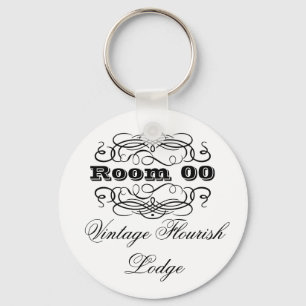 Chaveiro Sala de hotelaria com tipografia de Vintage